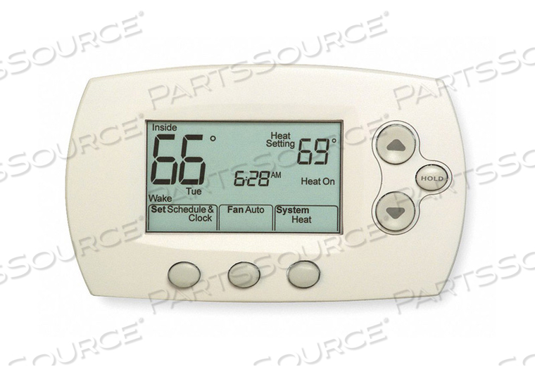 LOW VOLTAGE THERMOSTAT, STAGES HEAT 2, STAGES COOL 2, TEMP. SETTINGS PER DAY 4, PROGRAMS PER WEEK 5-1-1 OR 5-2, TERMINAL DESIGNATIONS C, G, by Honeywell LOW VOLTAGE THERMOSTAT, STAGES HEAT 2, STAGES COOL 2, TEMP. SETTINGS PER DAY 4, PROGRAMS PER WEEK 5-1-1 OR 5-2, TERMINAL DESIGNATIONS C, G, by Honeywell