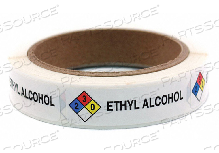 ETHYL ALCOHOL LABELS ROLL PK250 by Roll Products