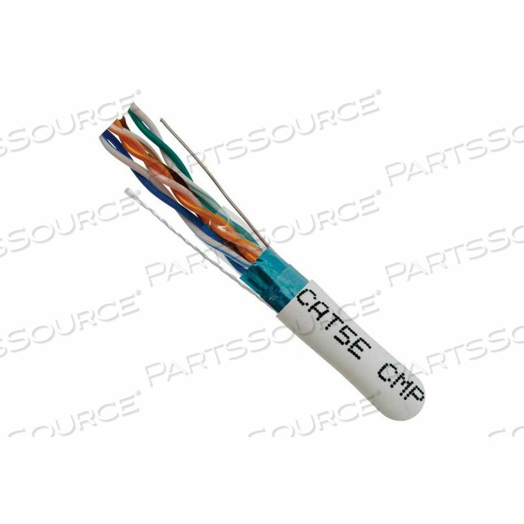 VERTICAL CABLE, CAT 5E STP 1000' 4 PAIR BULK WHITE-PLENUM JACKET AWG24 BARE COPPER 