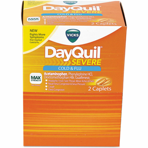 DAYQUIL COLD & FLU CAPLETS, DAYTIME, SEVERE COLD & FLU, 25 PACKS/BOX by Vicks