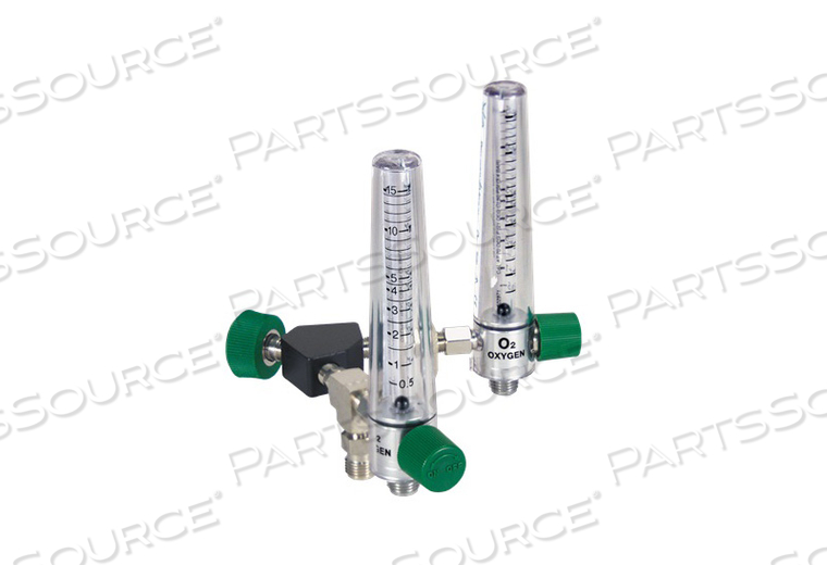 Y-BLOCK COMPACT FLOWMETER, 0 TO 15 LPM, OXYGEN by Precision Medical, Inc. Y-BLOCK COMPACT FLOWMETER, 0 TO 15 LPM, OXYGEN by Precision Medical, Inc.