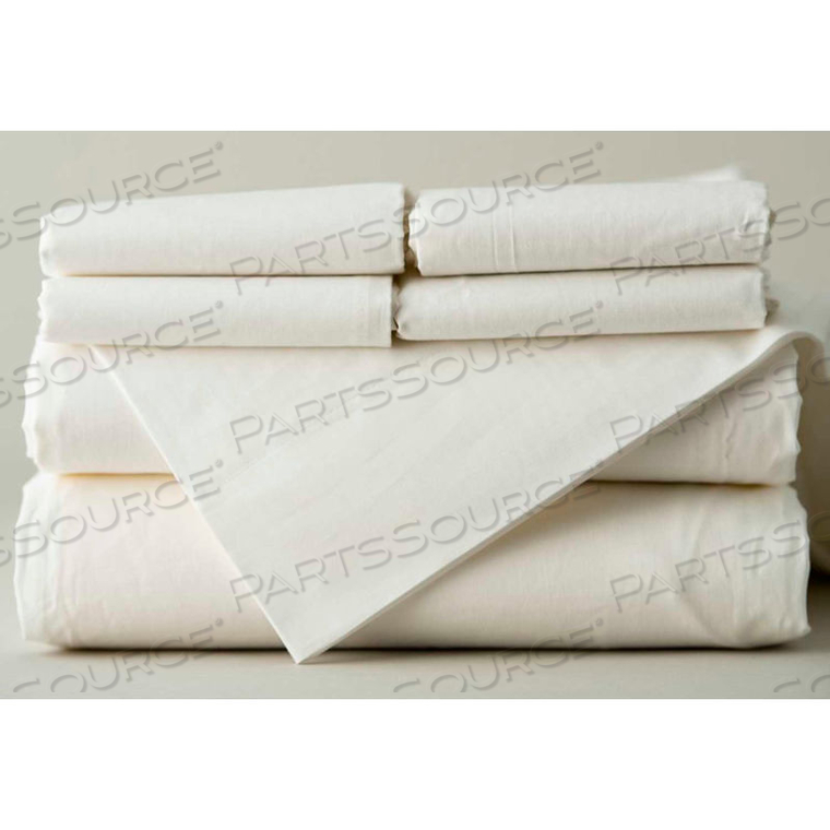 THOMASTON MILLS ROYAL SUITE FULL HOSPITALITY FITTED DEEP POCKET SHEET, 80"L X 54"W - WHITE - 12/PACK 