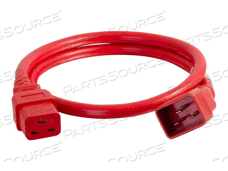 POWER CORD, 8 FT, 20 A, 250 V, IEC 320-C20 TO IEC 320-C19, RED 