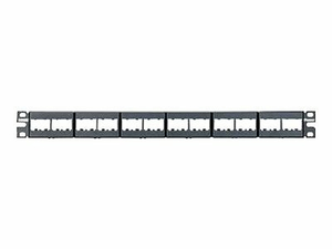 PANDUIT MINI-COM MODULAR FACEPLATE PATCH PANELS - PATCH PANEL - BLACK - 1U - 19" - 24 PORTS by Panduit