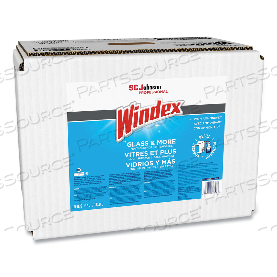 GLASS CLEANER WITH AMMONIA-D, 5 GAL BAG-IN-BOX DISPENSER by Windex