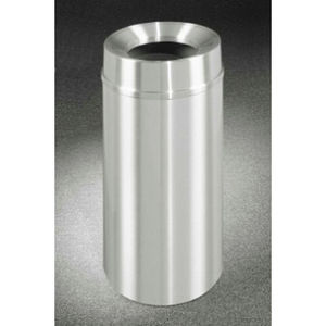 16 GALLON WASTE RECEPTACLE W/FUNNEL TOP, SATIN ALUMINUM by Glaro Products Inc