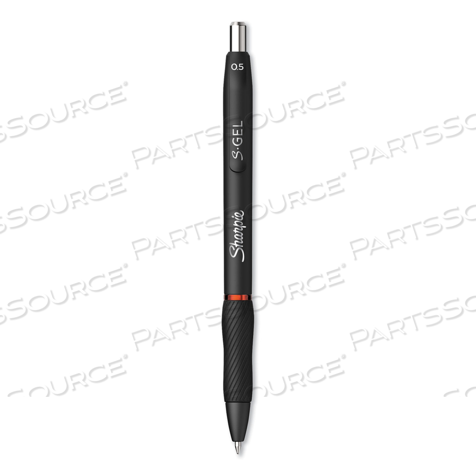 S-GEL HIGH-PERFORMANCE GEL PEN, RETRACTABLE, FINE 0.5 MM, RED INK, BLACK BARREL by Sharpie
