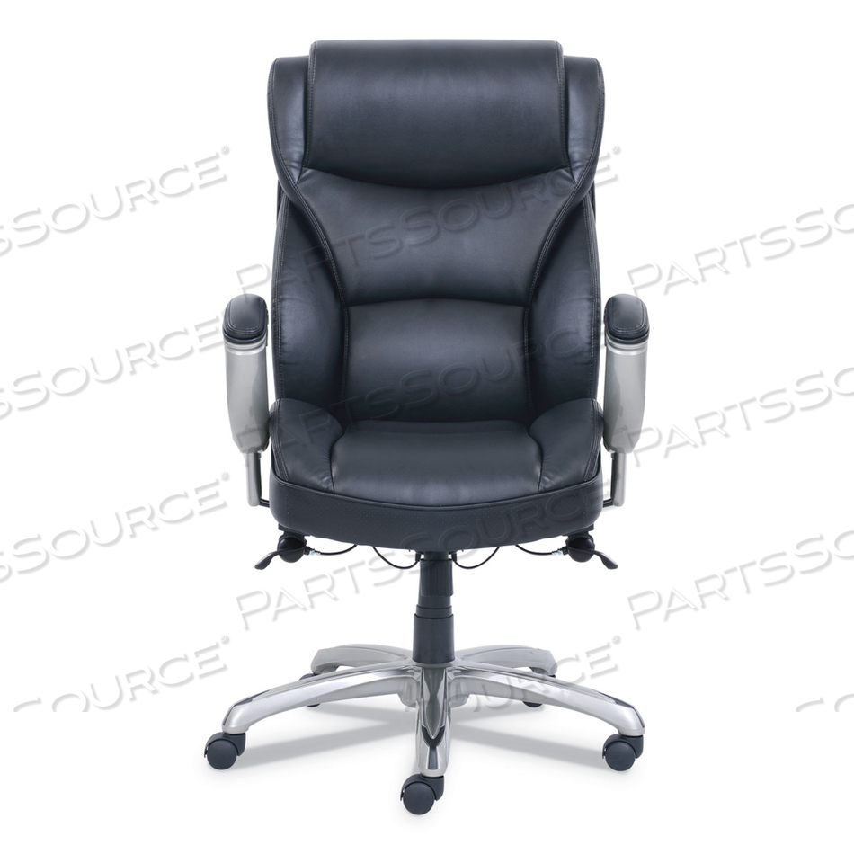EMERSON BIG AND TALL TASK CHAIR, SUPPORTS UP TO 400 LB, 19.5" TO 22.5" SEAT HEIGHT, BLACK SEAT/BACK, SILVER BASE by SertaPedic EMERSON BIG AND TALL TASK CHAIR, SUPPORTS UP TO 400 LB, 19.5" TO 22.5" SEAT HEIGHT, BLACK SEAT/BACK, SILVER BASE by SertaPedic