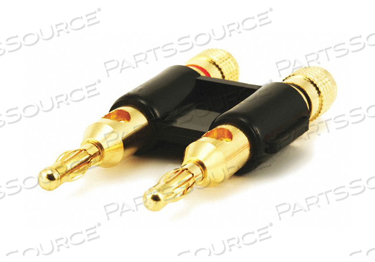 BANANA SPEAKER PLUGS DUAL - BLACK by Monoprice, Inc.