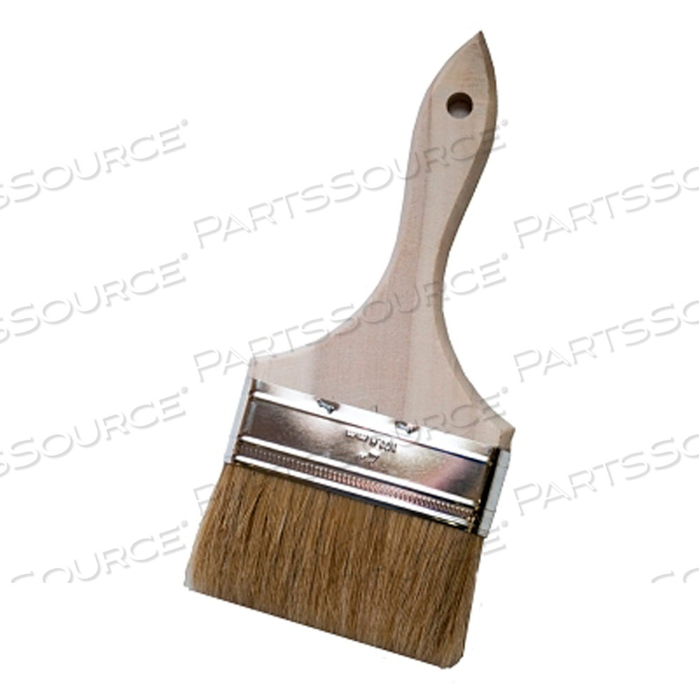 LOW COST PAINT OR CHIP BRUSH, SINGLE THICKNESS, 4 IN WIDE, 100% WHITE BRISTLES, WOOD HANDLE, CHIP BRUSH by Magnolia Brush LOW COST PAINT OR CHIP BRUSH, SINGLE THICKNESS, 4 IN WIDE, 100% WHITE BRISTLES, WOOD HANDLE, CHIP BRUSH by Magnolia Brush