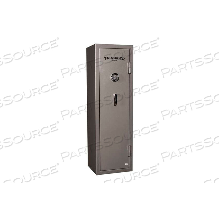 GUN SAFE TS08 WITH ELECTRONIC LOCK - 30 MIN FIRE RATING 18X15-1/2X59 - 8 GUN CAP. GRAY by Tracker Safe GUN SAFE TS08 WITH ELECTRONIC LOCK - 30 MIN FIRE RATING 18X15-1/2X59 - 8 GUN CAP. GRAY by Tracker Safe