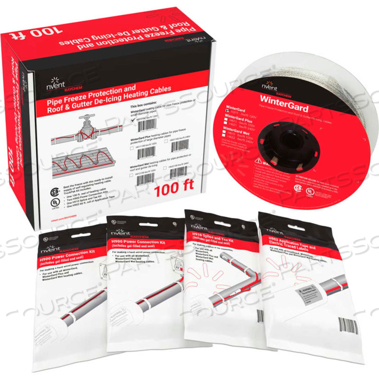 WINTERGARD HEAT CABLE, 100 FT. TRUCKPAK 3-WATT 120V by Raychem