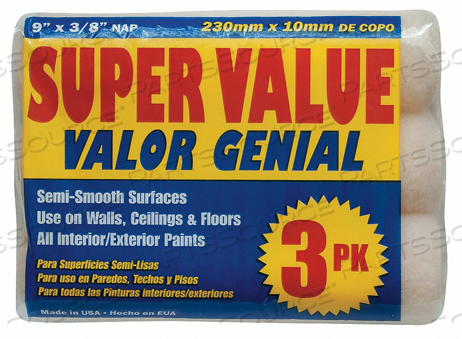 PAINT ROLLER COVER 9 IN. POLYESTER PK3 by Premier