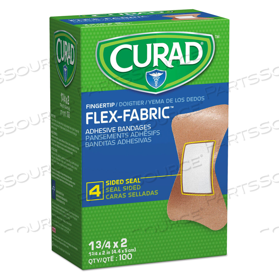 FLEX FABRIC BANDAGES, FINGERTIP, 1.75 X 2 by Curad
