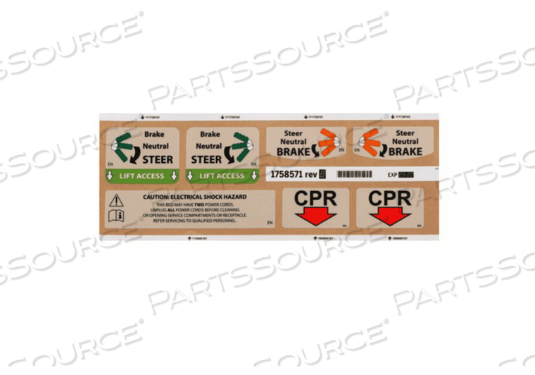 SHROUD AND BASE LABEL KIT, ENGLISH LANGUAGE by Hillrom