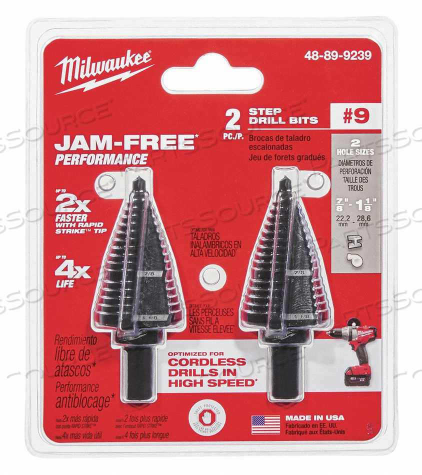 DRILL BIT SET 7/8 /1-1/8 BIT SIZES PK2 by Milwaukee Electric Tools DRILL BIT SET 7/8 /1-1/8 BIT SIZES PK2 by Milwaukee Electric Tools