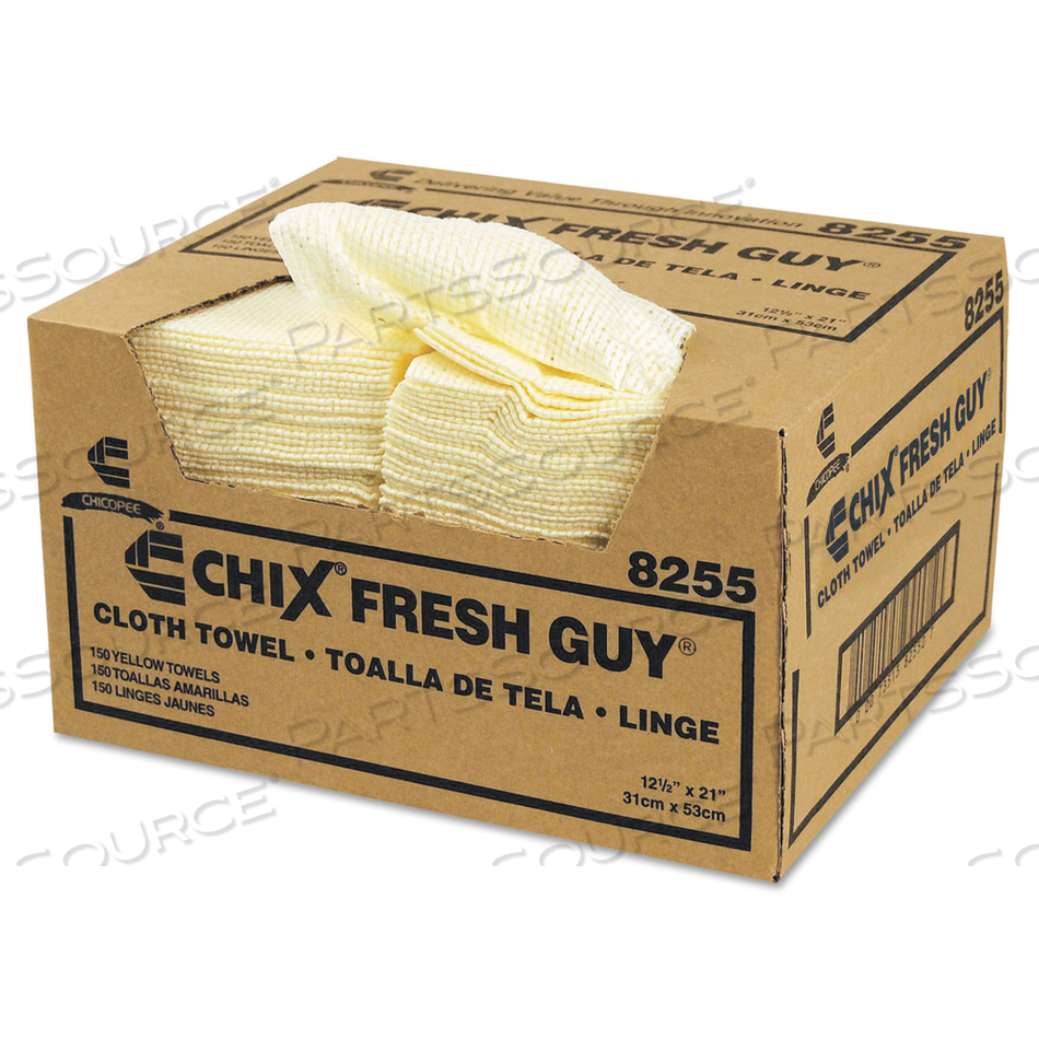 FRESH GUY TOWELS, 13.5 X 13.5, YELLOW by Chix