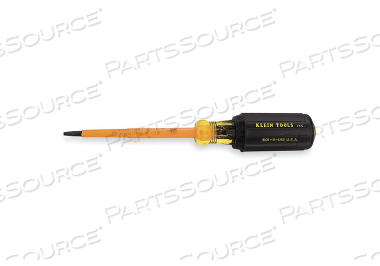 INSULATED SCREWDRIVER, 3/16-INCH CABINET, 4 IN by Klein Tools