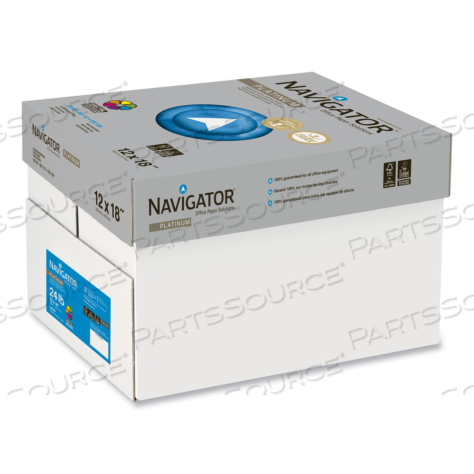 PLATINUM PAPER, 99 BRIGHT, 24 LB BOND WEIGHT, 12 X 18, WHITE, 500 SHEETS/REAM, 5 REAMS/CARTON 