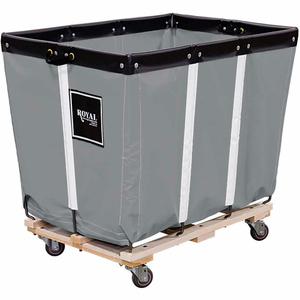 18 BU-STANDARD-DUTY BASKET TRUCKS BY ROYAL - VINYL LINER - 32"WX48"DX36"H 4 SWIVEL CASTERS-GRAY by Royal Basket Trucks