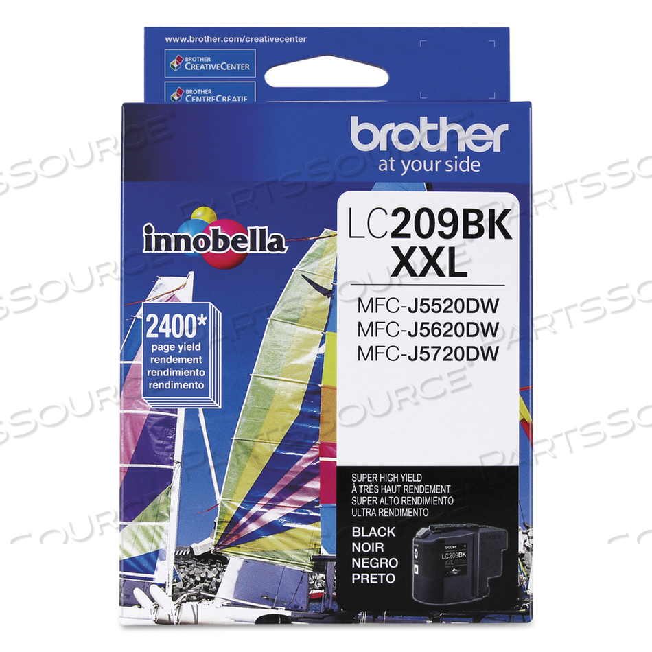LC209BK INNOBELLA SUPER HIGH-YIELD INK, 2,400 PAGE-YIELD, BLACK by Brother LC209BK INNOBELLA SUPER HIGH-YIELD INK, 2,400 PAGE-YIELD, BLACK by Brother