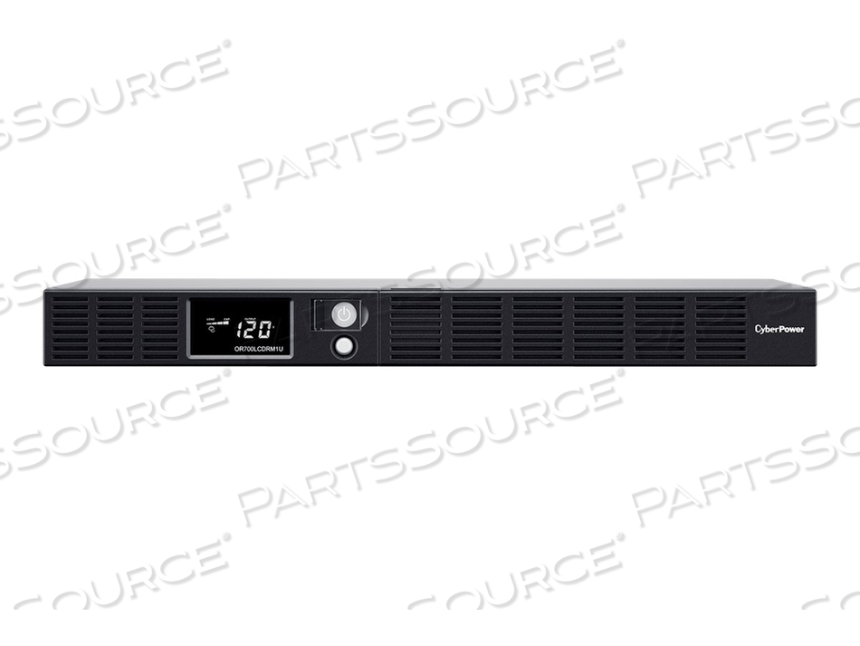 OFFICE RACKMOUNT LCD SERIES OR700LCDRM1U, UPS, 400 WATT, 700 VA, 8 AH, RS-232, USB, OUTPUT CONNECTORS: 6, 1U by CyberPower
