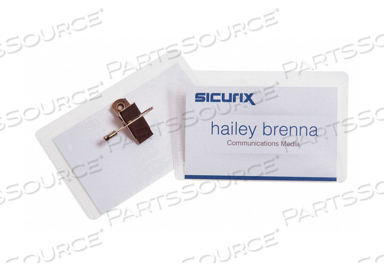 ID BADGE HOLDER KIT COLOR CLEAR PK50 by Baumgartens ID BADGE HOLDER KIT COLOR CLEAR PK50 by Baumgartens