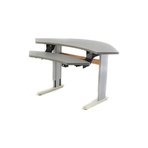 INFINITY POWERED HEIGHT ADJUSTABLE BI-LEVEL CORNER WORKSTATION - GRAY by Adas LLC