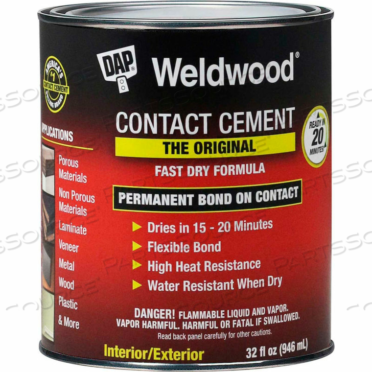 WELDWOOD ORIGINAL CONTACT CEMENT - 1 QT., TAN - by DAP Products Inc.