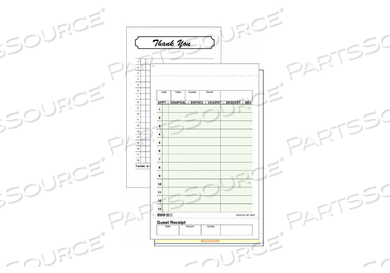 GUEST CHECKS 3-PART CARBONLESS PK8 