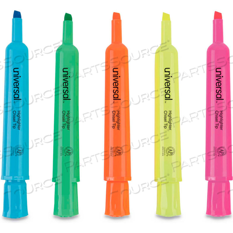 DESK HIGHLIGHTERS, CHISEL TIP, ASSORTED COLORS, DOZEN by Universal Products DESK HIGHLIGHTERS, CHISEL TIP, ASSORTED COLORS, DOZEN by Universal Products