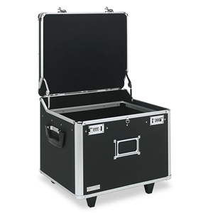 LOCKING MOBILE FILE CHEST, LETTER/LEGAL FILES, 17.5" X 15.5" X 14.5", BLACK/CHROME by Vaultz