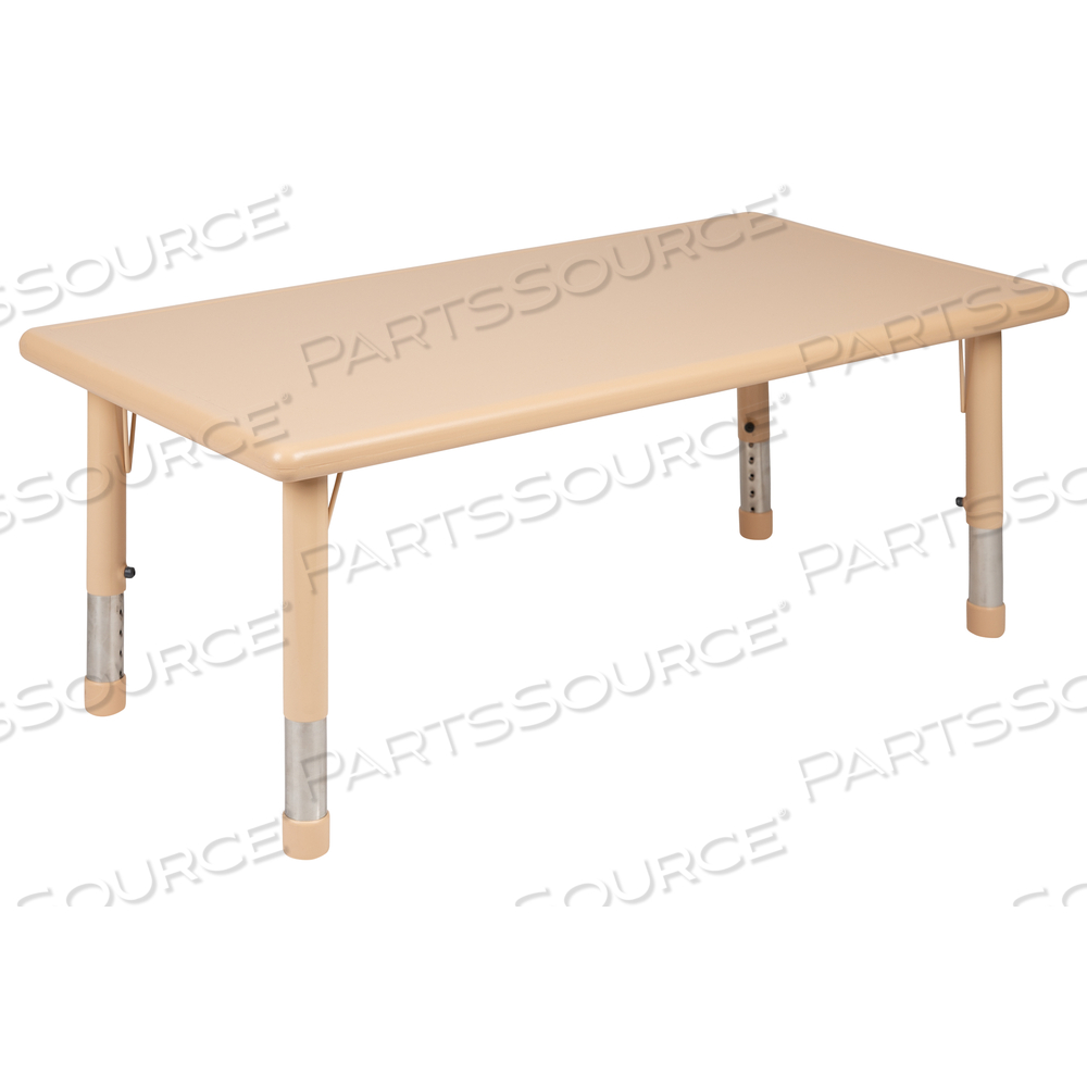WREN 24"W X 48"L RECTANGULAR NATURAL PLASTIC HEIGHT ADJUSTABLE ACTIVITY TABLE by Flash Furniture