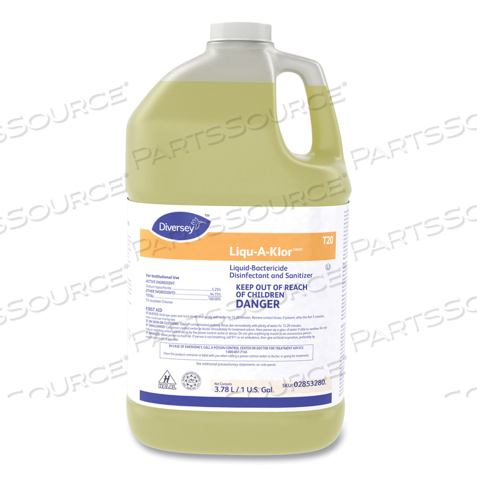 LIQU-A-KLOR DISINFECTANT/SANITIZER, 1 GAL BOTTLE by Diversey LIQU-A-KLOR DISINFECTANT/SANITIZER, 1 GAL BOTTLE by Diversey