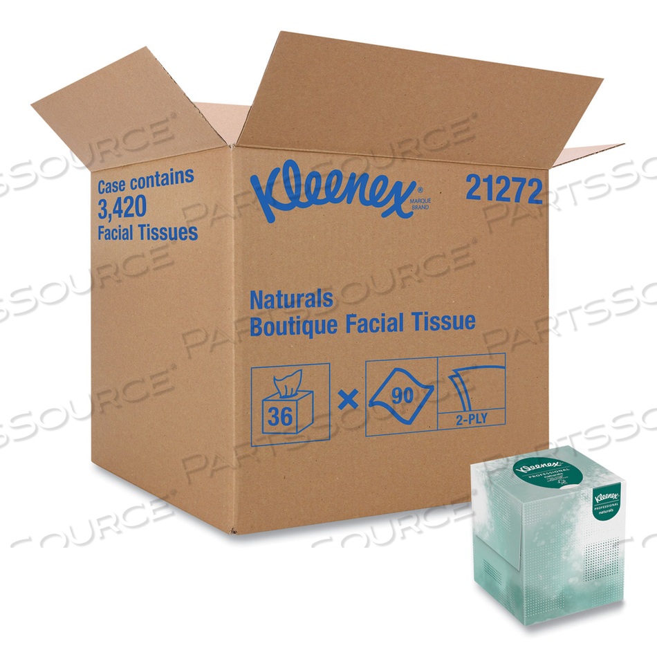 NATURALS FACIAL TISSUE FOR BUSINESS, BOUTIQUE POP-UP BOX, 2-PLY, WHITE by Kleenex