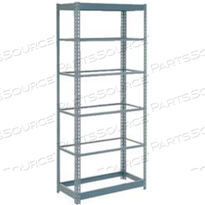 HEAVY DUTY SHELVING 48"W X 24"D X 72"H WITH 6 SHELVES - NO DECK - GRAY 