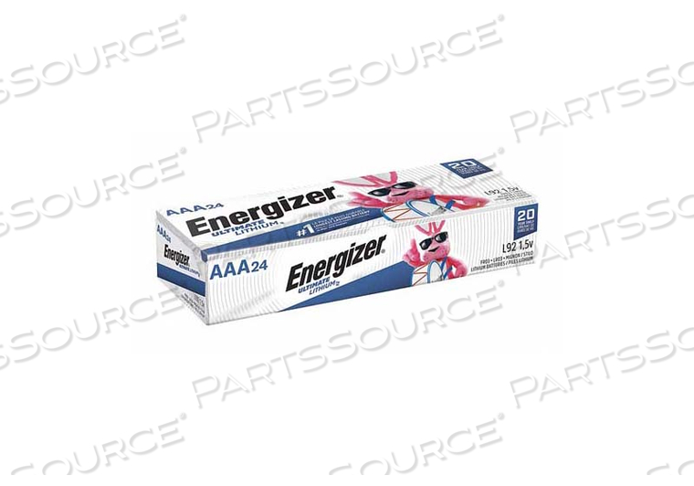 BATTERY, ULTIMATE LITHIUM, AAA, LITHIUM, 1.5VDC, 1100 MAH (PACK OF 24) by Energizer
