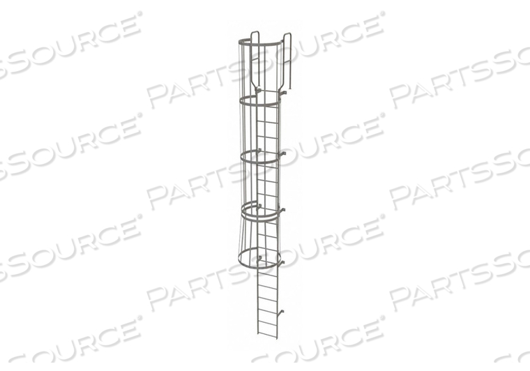 FIXED LADDER W/ SAFETY CAGE STEEL 18 FT. by Tri-Arc FIXED LADDER W/ SAFETY CAGE STEEL 18 FT. by Tri-Arc