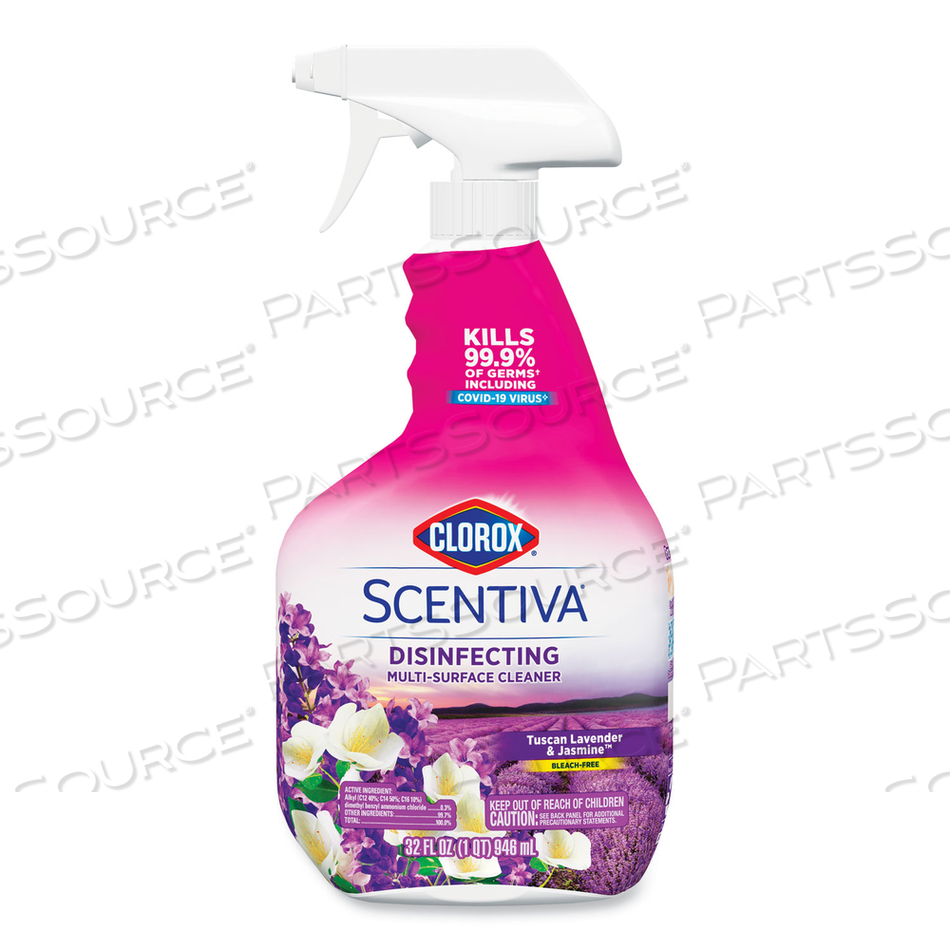 SCENTIVA MULTI SURFACE CLEANER, TUSCAN LAVENDER AND JASMINE, 32OZ, SPRAY BOTTLE 