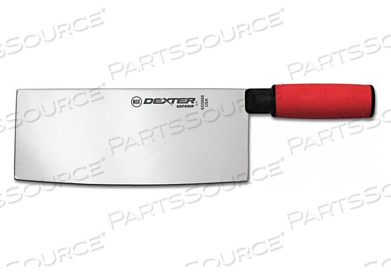 CHEFS KNIFE RED HANDLE 8 IN X 325 IN 