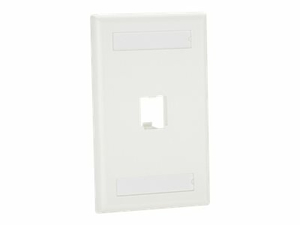 PANDUIT MINI-COM CLASSIC SERIES FACEPLATES WITH LABEL AND LABEL COVER - FACEPLATE - WHITE - 1-GANG - 1 PORT by Panduit