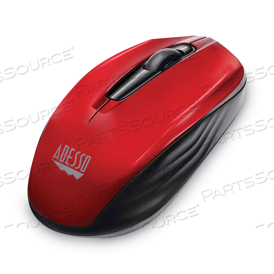IMOUSE S50 WIRELESS MINI MOUSE, 2.4 GHZ FREQUENCY/33 FT WIRELESS RANGE, LEFT/RIGHT HAND USE, RED by Adesso, Inc.