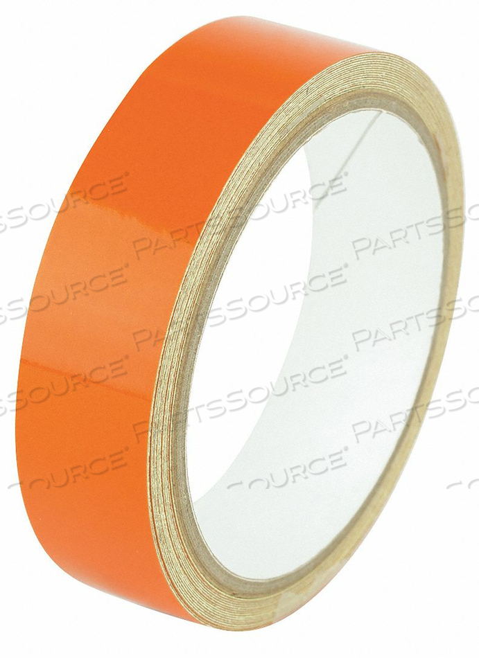 FLOOR MARKING TAPE, REFLECTIVE, SOLID, ORANGE, 1 IN X 15 FT, 5.5 MIL TAPE THICK, by Harris