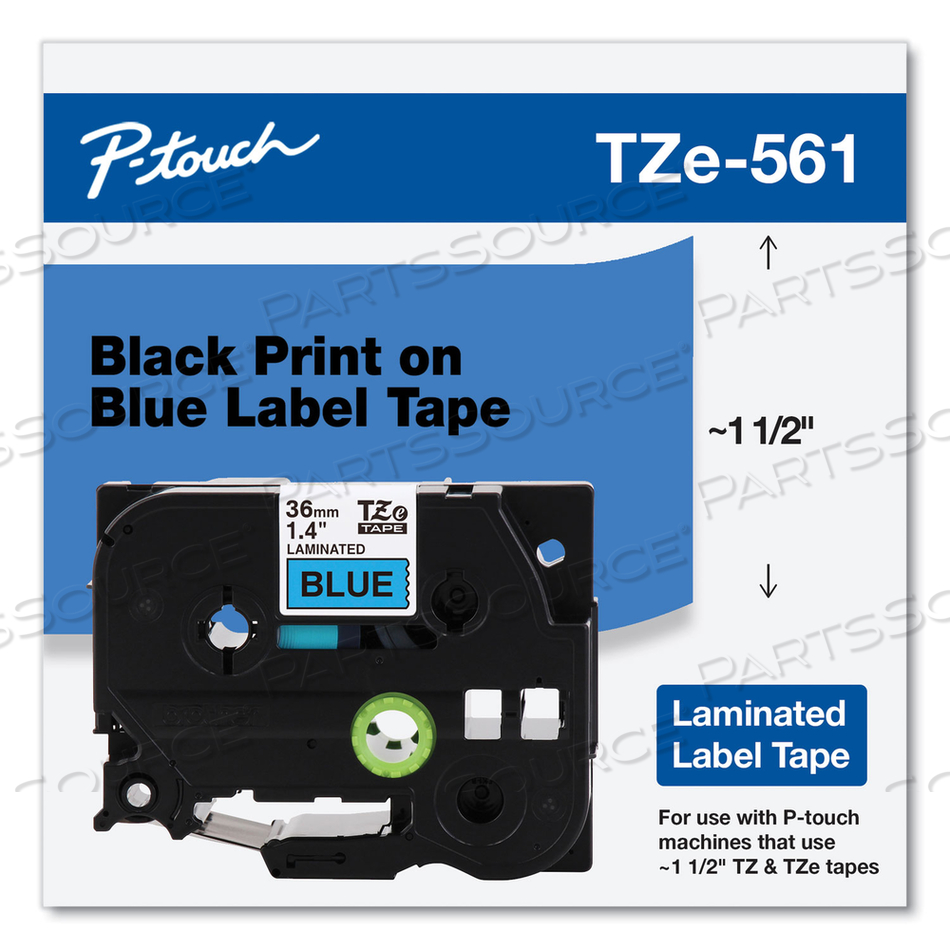 BROTHER TZE-561 - STRONG ADHESIVE - BLACK ON BLUE - ROLL (1.4 IN X 26.2 FT) 1 CASSETTE(S) LAMINATED TAPE - FOR P-TOUCH PT-3600, 550, 9500, 9600, 9700, by Brother BROTHER TZE-561 - STRONG ADHESIVE - BLACK ON BLUE - ROLL (1.4 IN X 26.2 FT) 1 CASSETTE(S) LAMINATED TAPE - FOR P-TOUCH PT-3600, 550, 9500, 9600, 9700, by Brother