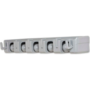 WALL ORGANIZER RACK, GRAY, 16-13/16", 6 HOOKS/5 GRIPS by S.P. Richards Company