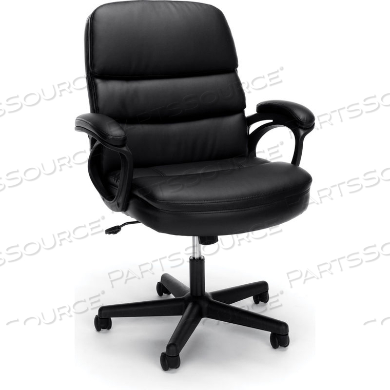 ESSENTIALS COLLECTION BONDED LEATHER EXECUTIVE MANAGER'S CHAIR WITH ARMS, IN BLACK () 