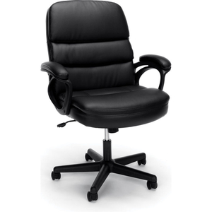 ESSENTIALS COLLECTION BONDED LEATHER EXECUTIVE MANAGER'S CHAIR WITH ARMS, IN BLACK () by OFM Inc