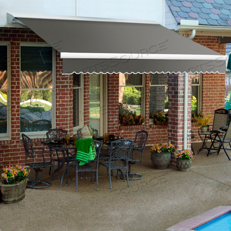 RETRACTABLE AWNING RIGHT MOTOR 20'W X 10'D X 10"H GRAY 