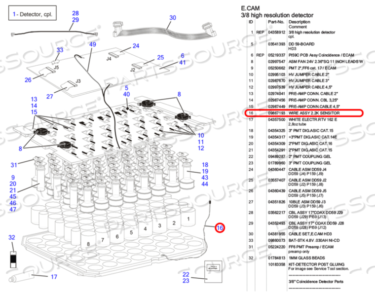 2.2K SENSITOR WIRE ASSEMBLY by Siemens Medical Solutions
