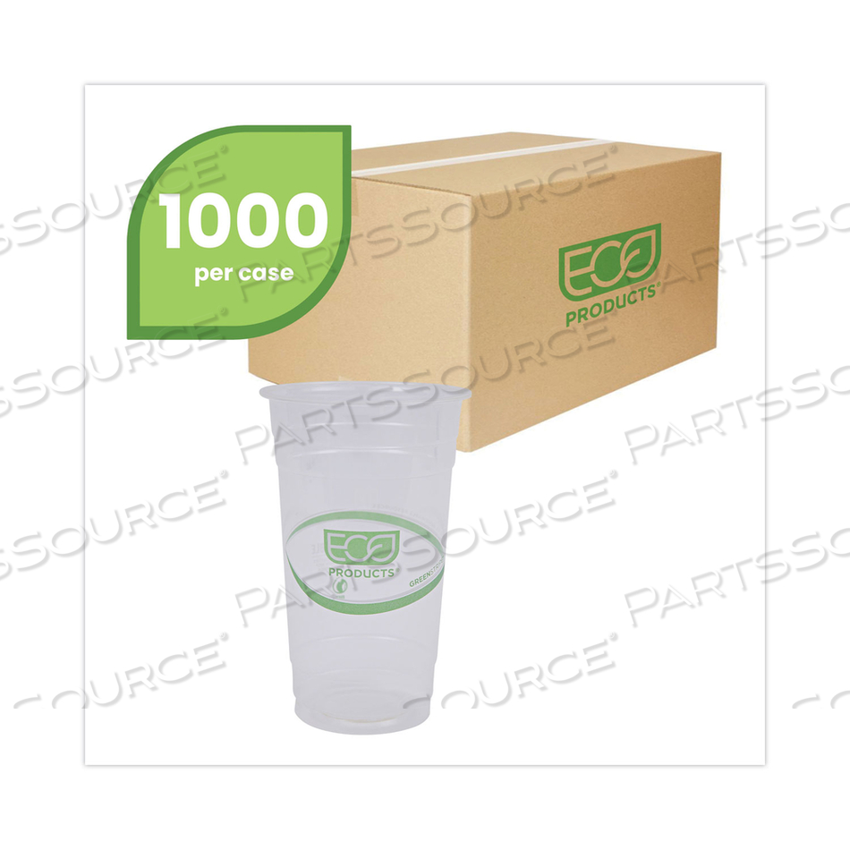 GREENSTRIPE RENEWABLE AND COMPOSTABLE PLA COLD CUPS, 24 OZ by Eco-Products GREENSTRIPE RENEWABLE AND COMPOSTABLE PLA COLD CUPS, 24 OZ by Eco-Products